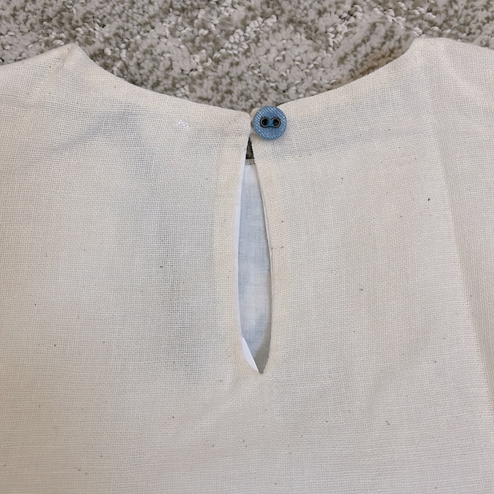 Belle Chiara Girls’ Organic Ivory Vertical Ornamental Border Selene Dress—4Y - Picture 11 of 14